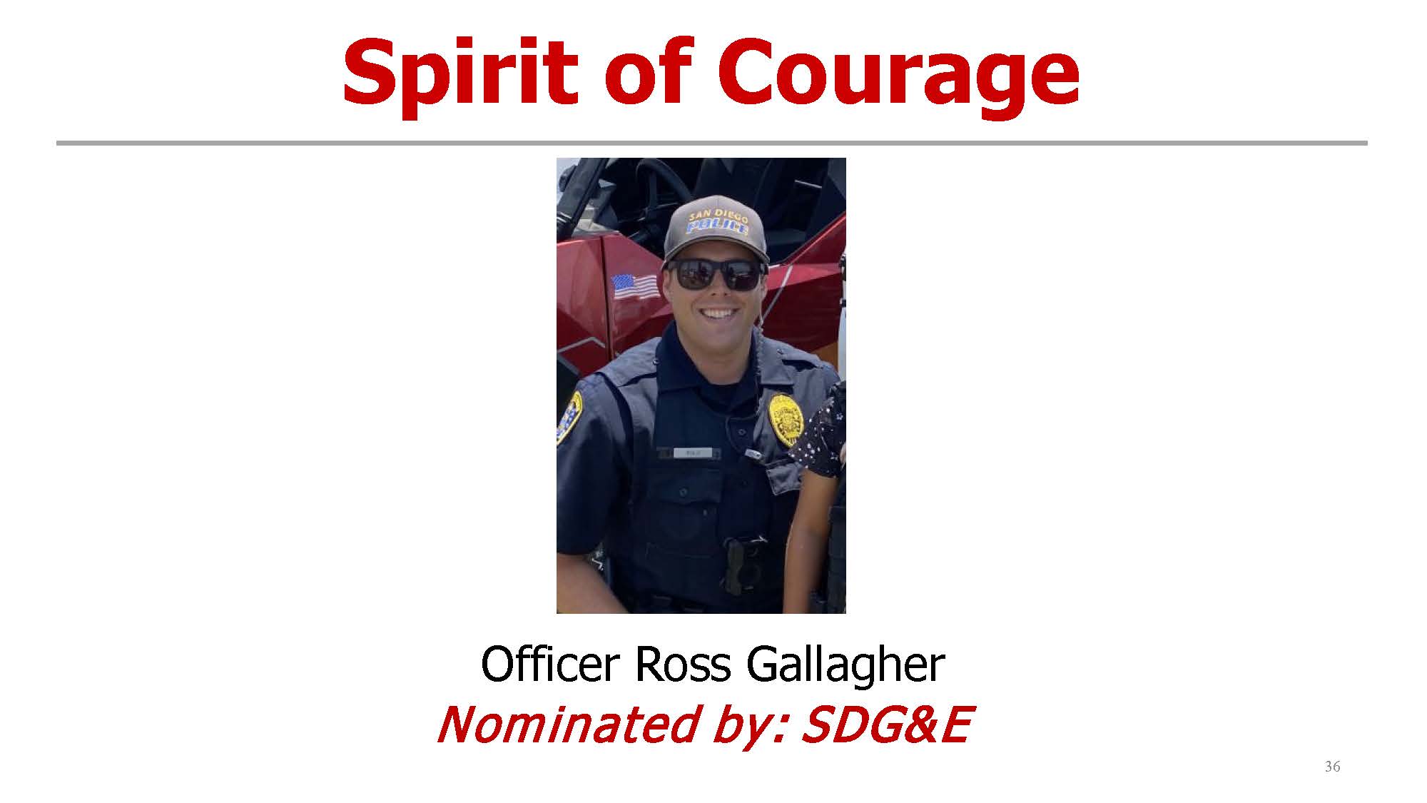 Spirit of Courage Award- Officer Ross Gallagher