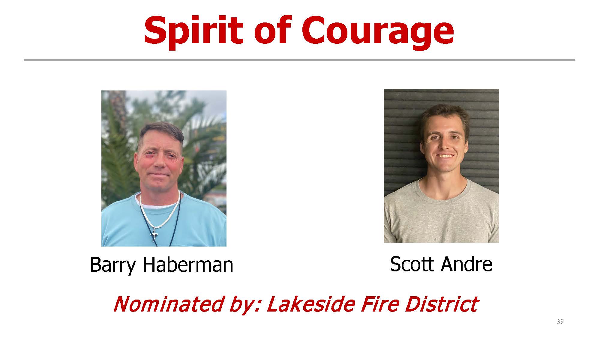 Spirit of Courage Award- Barry Haberman and Scott Andre