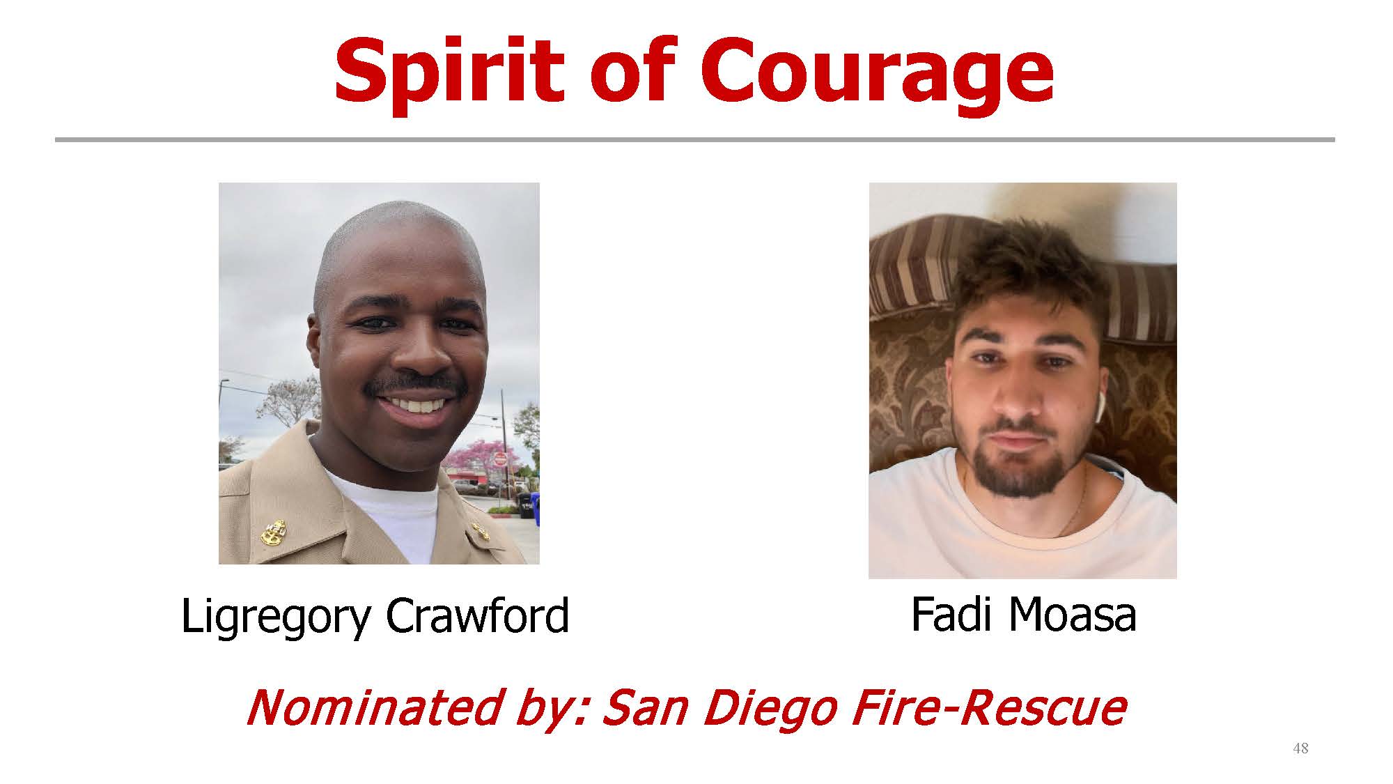Spirit of Courage Award- Ligregory Crawford and Fadi Moasa