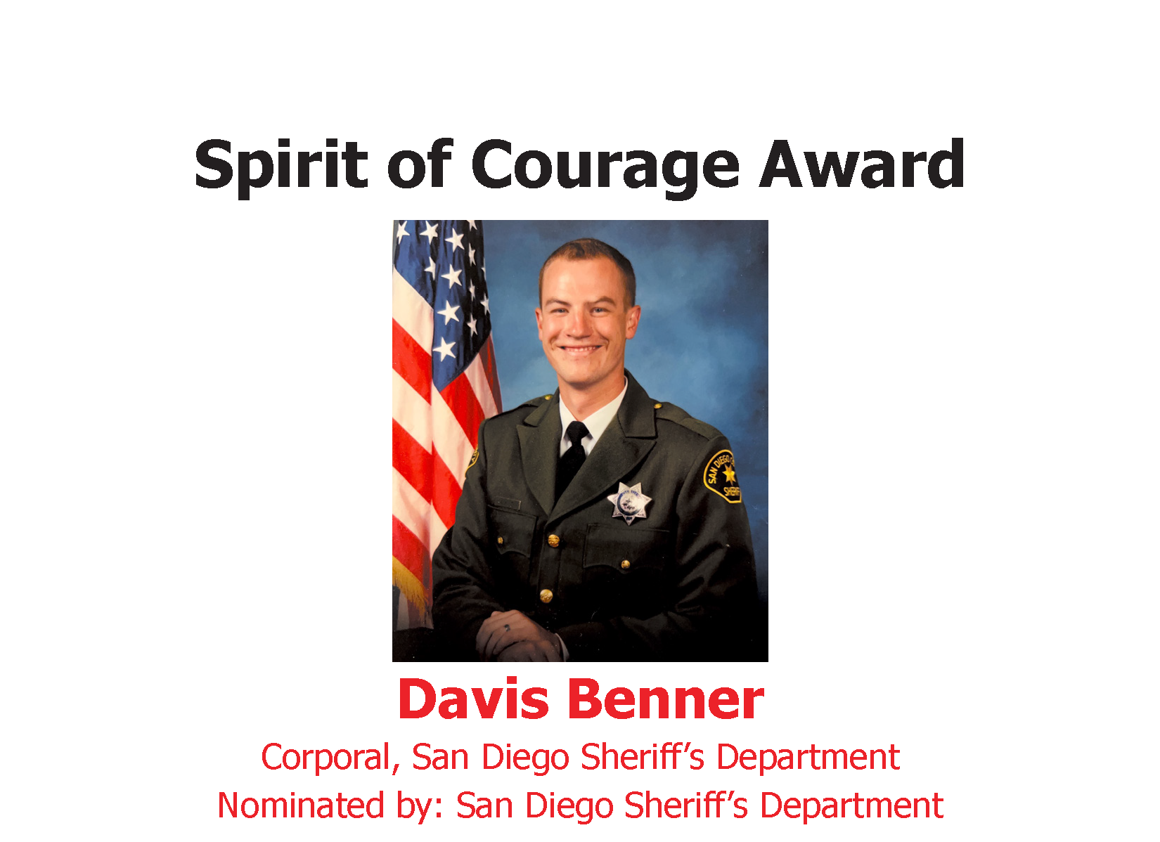 Spirit of Courage Award: Davis Benner